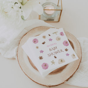 Enkel baby shower med rosa pumpa pappersservett