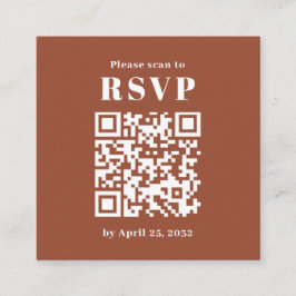 Enkel båge foto QR-kod terrakotta RSVP Tilläggskort
