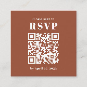 Enkel båge foto QR-kod terrakotta RSVP Tilläggskort