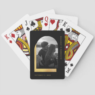 Enkel båge Modern Black och Guld med Photo Casinokort