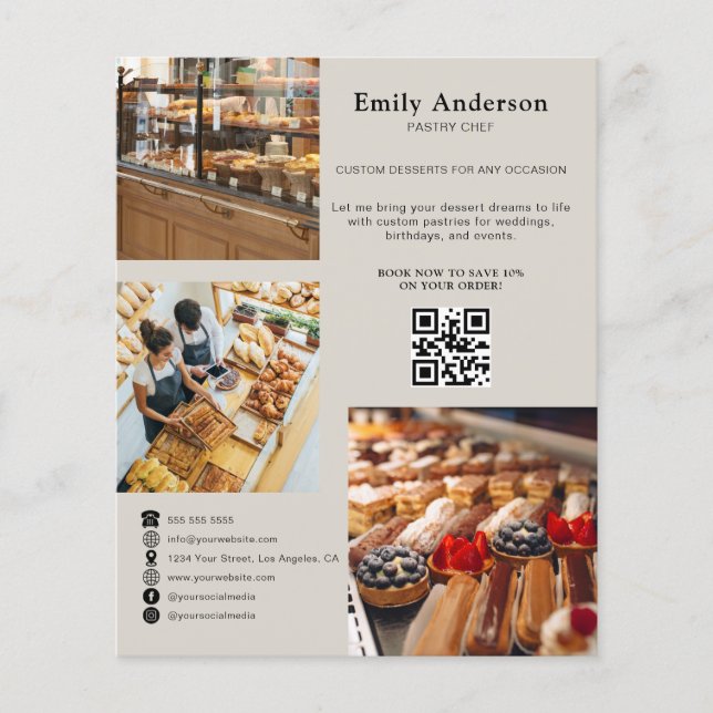 Enkel bakeryflyer | Du gjorde min dag Flygblad (Framsidan)