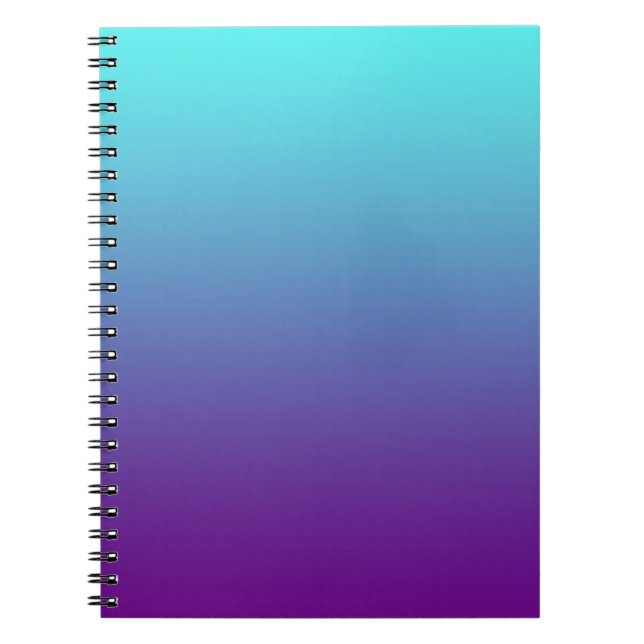 Enkel bakgrundsgradient Turkos Blå Lila Anteckningsbok (Framsidan)