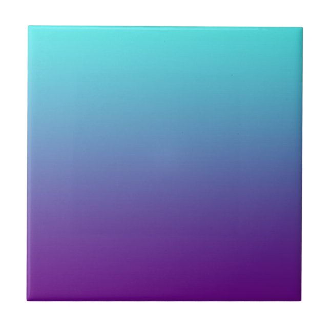 Enkel bakgrundsgradient Turkos Blå Lila Kakelplatta (Framsidan)