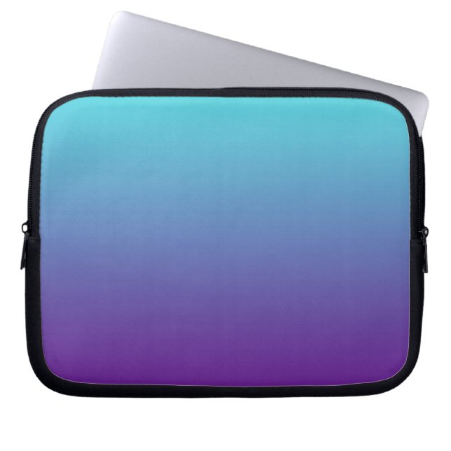 Enkel bakgrundsgradient Turkos Blå Lila Laptop Sleeve (Framsidan)