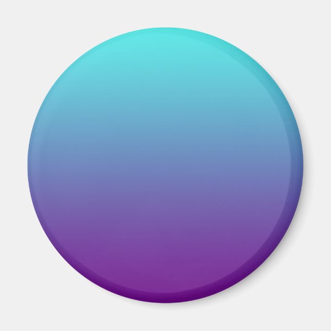 Enkel bakgrundsgradient Turkos Blå Lila Magnet (Framsidan)