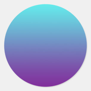 Enkel bakgrundsgradient Turkos Blå Lila Runt Klistermärke