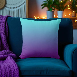 Enkel bakgrundsgradientturkos blå Lila Kudde