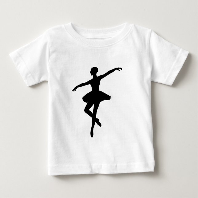 Enkel balett svart vit ballerina tee (Framsida)