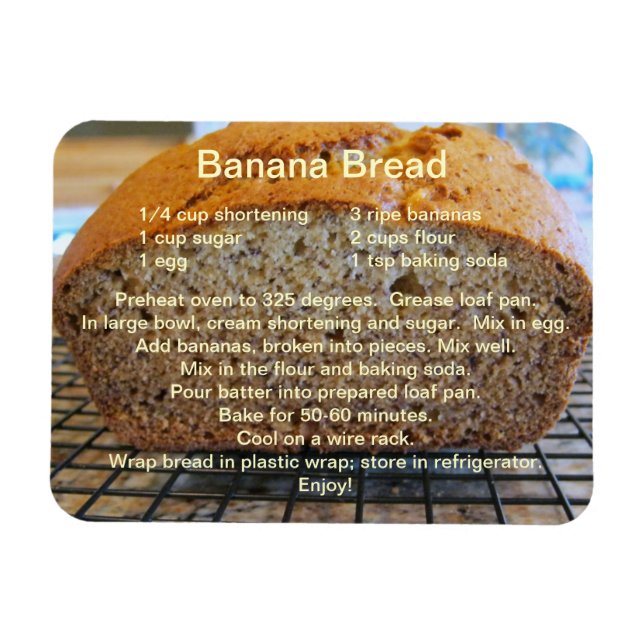 Enkel Banana Bread Recipe på en magnet (Horisontell)