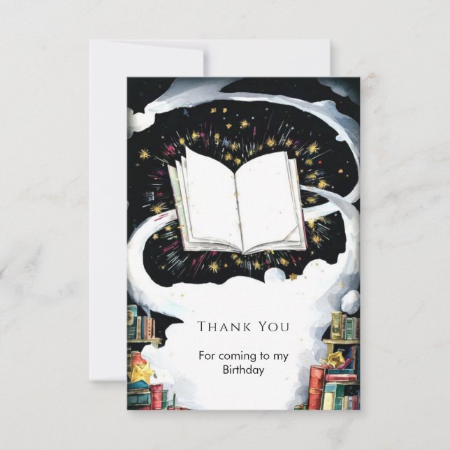 Enkel Barn Saga Saga Födelsedagsbok Tack Kort (Framsida)