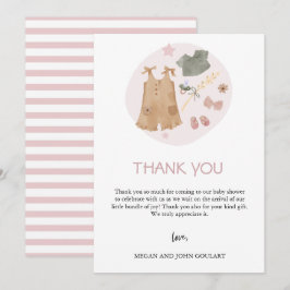 Enkel Barnkläder Rosa Babyskiss Tack Kort