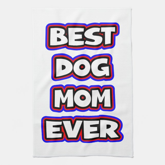 Enkel bästa hund mamma någonsin-typografi kökshandduk (Vertikal)