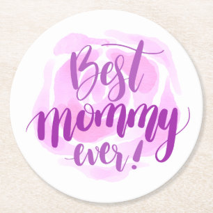 Enkel bästa Mamma någonsin Mors dag UNDERLÄGG Papper Rund