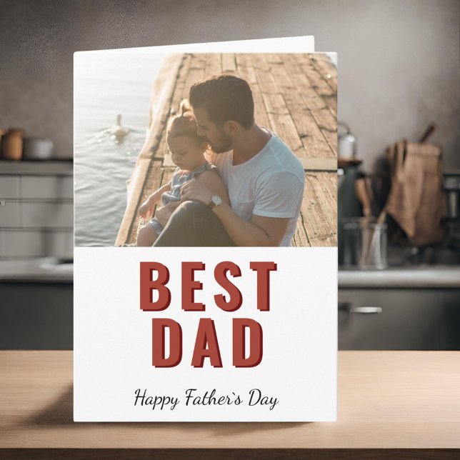 Enkel bästa pappa fars dag fotokort kort (Skapare uppladdad)