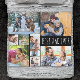 ENKEL BÄSTA PAPPA NÅGON 8-fotokollage Fleecefilt