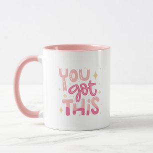 Enkel Bedårande Du Klarar Det Motivational Rosa Mugg
