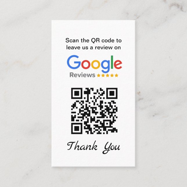 Enkel begäran om Google-granskning - Affärskort Visitkort (Framsida)