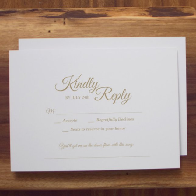 Enkel begäran om Guld Calligraphy Sång OSA Kort (Skapare uppladdad)