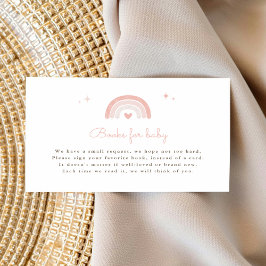 Enkel begäran om Rosa Rainbow Boho Baby Shower Bok Tilläggskort