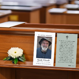 Enkel begravningsminnesbön Fotokort Visitkort