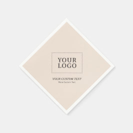 Enkel Beige Anpassad Logotyp för Företag Pappersservett