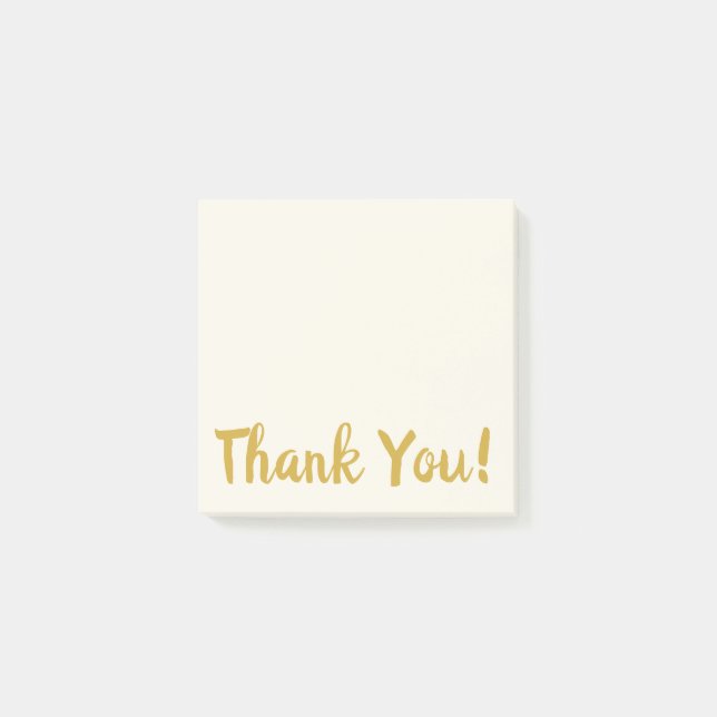 Enkel Beige & Guld Tack Post-it Notes Block (Framsida)