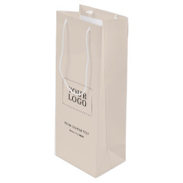 Enkel Beige Minimalis Affärslogotyp Vin Papperspås