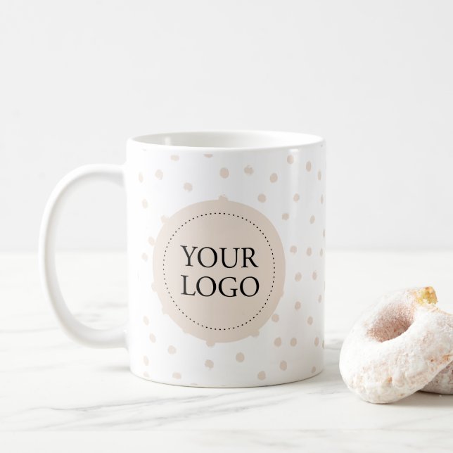 Enkel Beige Minimalisera Affärslogotyp Anpassad Kaffemugg (Med munk)