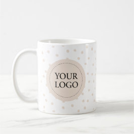Enkel Beige Minimalisera Affärslogotyp Anpassad Kaffemugg