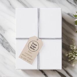 Enkel beige minimalism presentetikett
