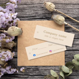 Enkel beige minimalistisk Prislapp Mini Visitkort