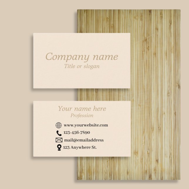 Enkel beige minimalistisk visitkort (Skapare uppladdad)