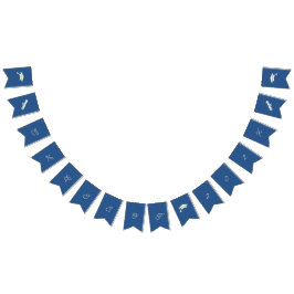 Enkel Beige och blått Anpassade Studenten Vimplar