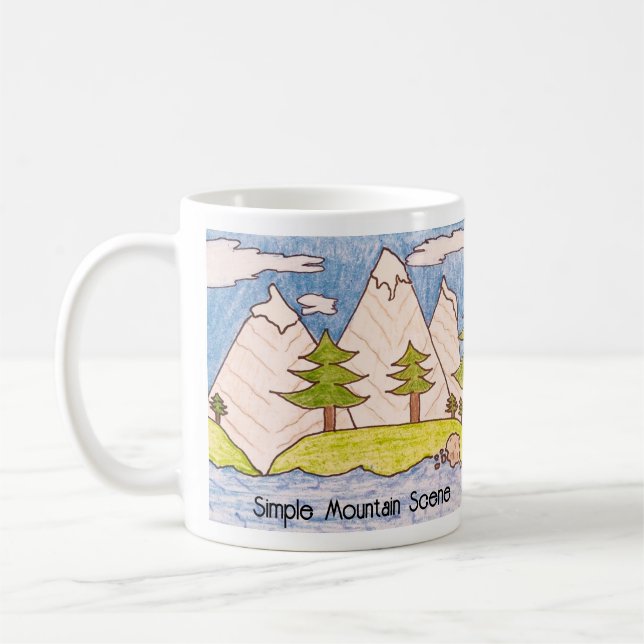 Enkel bergscen kaffemugg (Vänster)