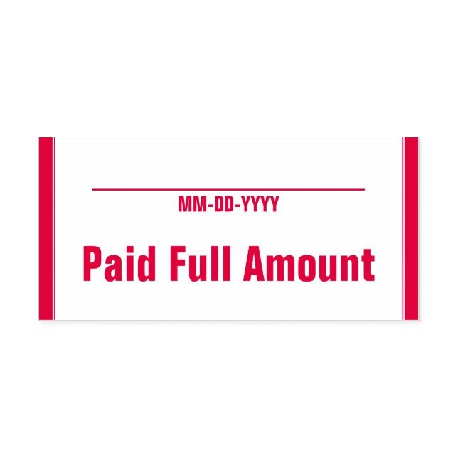 Enkel "Betalat Fullt" Rubber Frimärke Självfärgande Stämpel (Design)