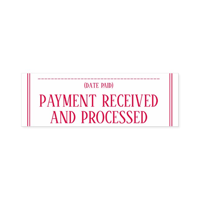 ENKEL "BETALNING MOTTAGEN OCH BEARBETAD" SJÄLVFÄRGANDE STÄMPEL (Design)