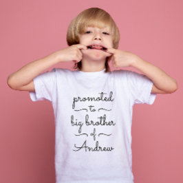 Enkel Big Brother Sister Svart Och Vit Skrift T Shirt
