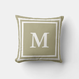 Enkel bild och vitt monogram kudde