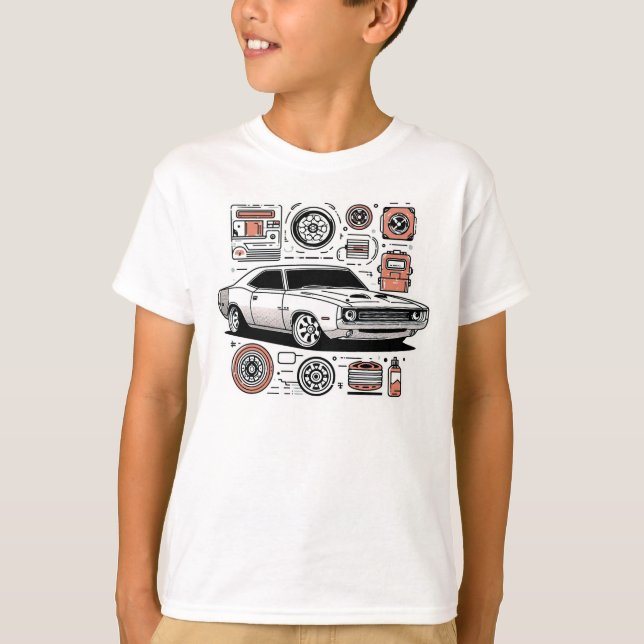 Enkel bilgrafik 003 t shirt (Framsida)