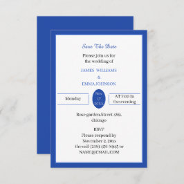 Enkel blå Anpassningsbar Spara Datumet