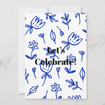 Enkel blå blommig mönster