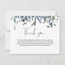 Enkel blå Blommigt Greenery Funeral Tack