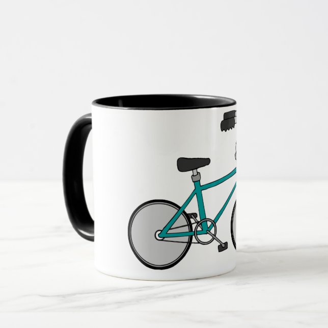 Enkel Blå Cykel Retrocykel Mugg (Framsida vänster)