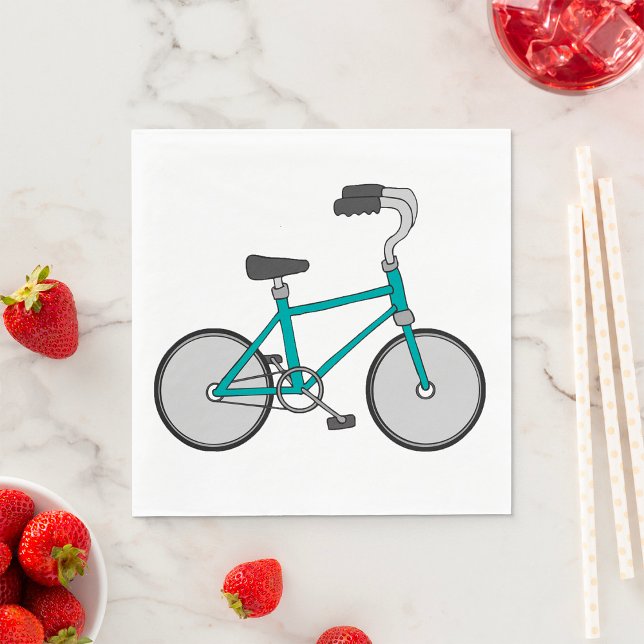 Enkel Blå Cykel Retrocykel Pappersservett (Skapare uppladdad)