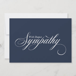 Enkel blå elegant script Sympati-kort Meddelande