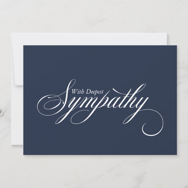 Enkel blå elegant script Sympati-kort Meddelande (Framsida)