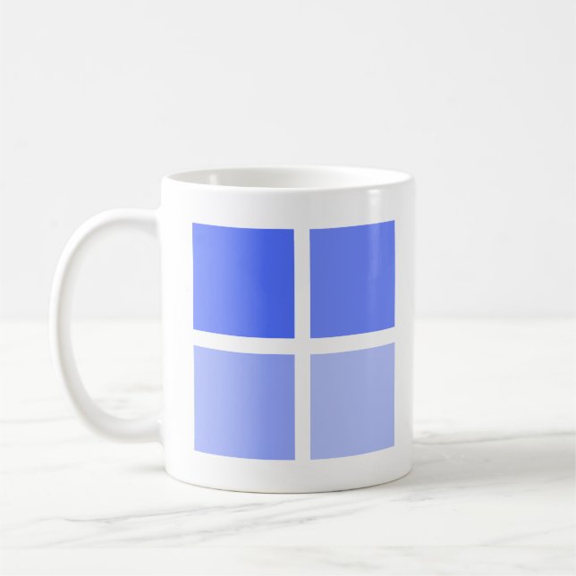 Enkel Blå Fyrkantig Mönster Kaffe Kopp (Vänster)