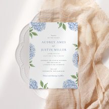 Enkel blå hortensia blomsterbröllop