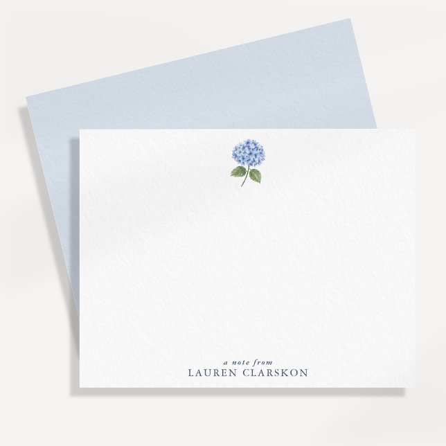Enkel blå hortensia notkortsidé inbjudningar (Skapare uppladdad)