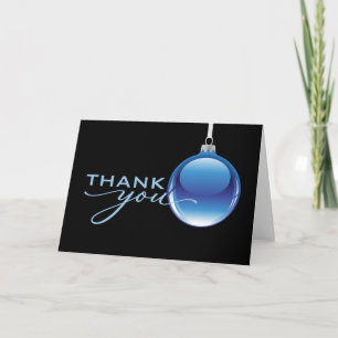 Enkel blå julprydnad, tom tack kort
